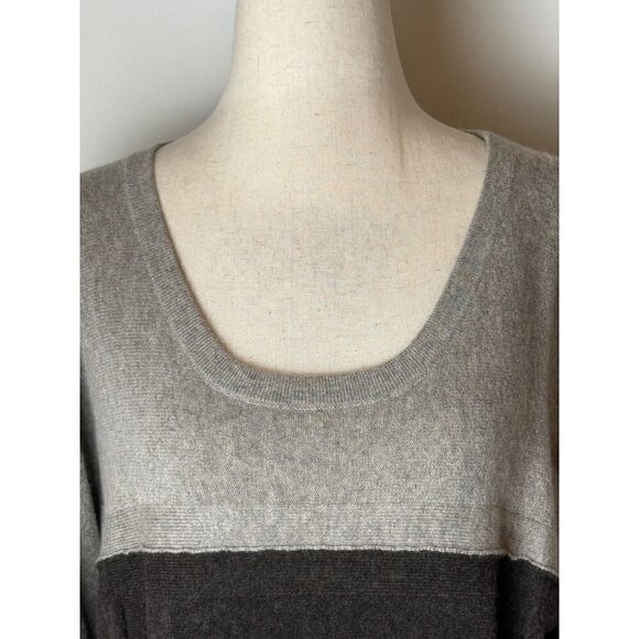 Neiman Marcus Cashmere Collection Brown‎ Colorblock Knit Tunic Sweater Dress S - Picture 7 of 10